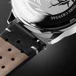 Perforated Black Leather Strap for Men