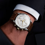 Perforated Brown Leather Strap