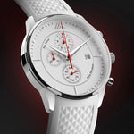 White watch with a red details