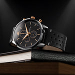 Perforated Black Leather Strap