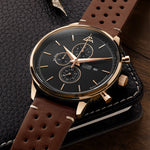Perforated Brown Leather Strap
