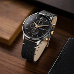 Perforated Black Leather Strap