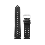 Perforated Black Leather Strap for Men