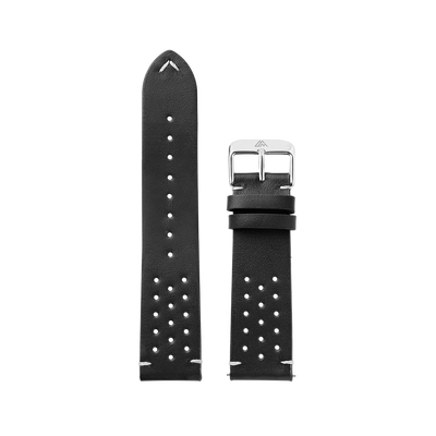 Perforated Black Leather Strap