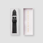 Perforated Black Leather Strap for Men