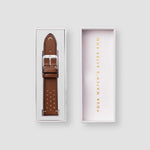 Perforated Brown Leather Strap