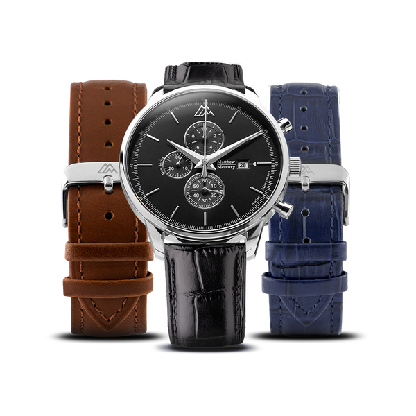Magnum Black leather straps set