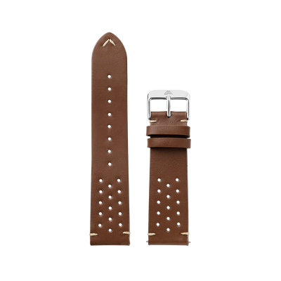 Perforated Brown Leather Strap